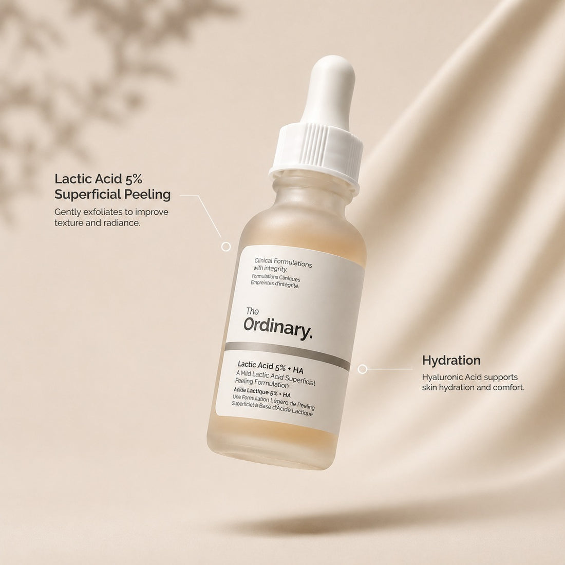 The Ordinary Lactic 10% + HA. 30 mL quantity.