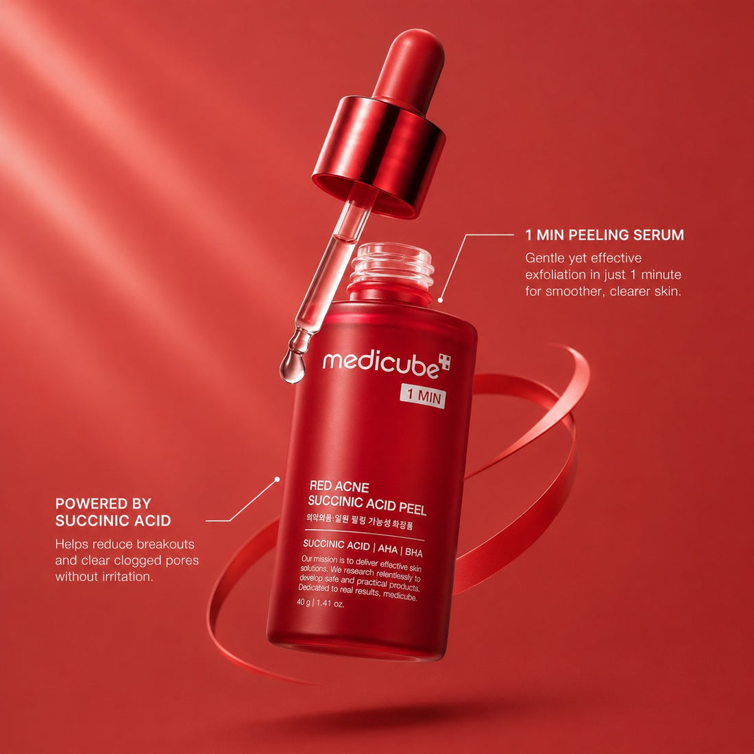 MEDICUBE Red Acne Succinic Acid Peel – Targeted Clarity, Weekly Renewal