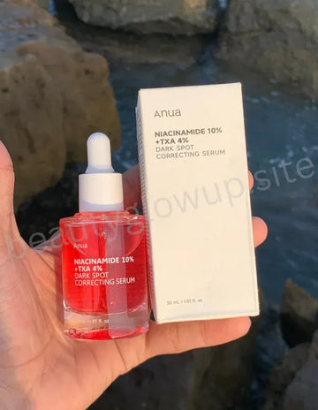 ANUA Niacinamide TXA Dark Spot Correcting Serum 30ml seaside background