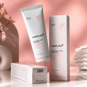 MEDICUBE PDRN Pink Tone-Up Sun Cream SPF 50+ PA++++ — Brighten, Protect, Revive
