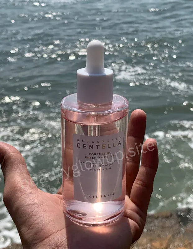 SKIN1004 Madagascar Centella Pore Minimizing Fresh Ampoule seaside background